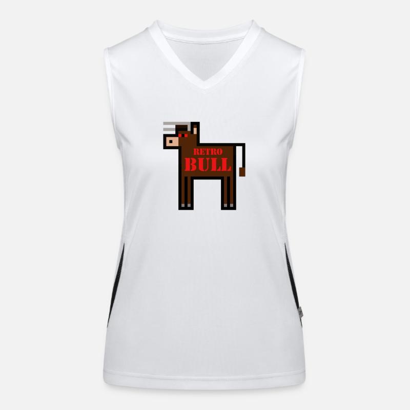 Retro Bull - Women's Functional Contrast Tank Top - white/black