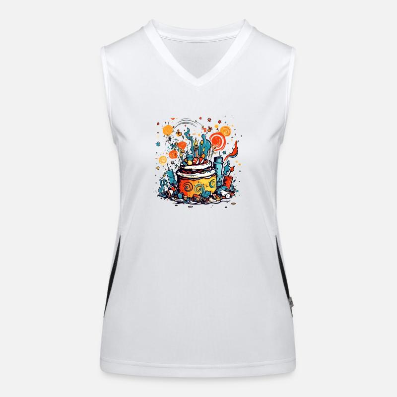 Geburtstagstorte Nr. 2 Funktionelles Kontrast-Tank Top für Frauen