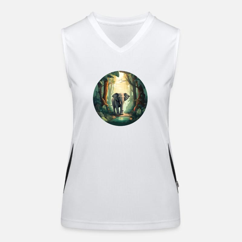 Regenwald-Elefant Funktionelles Kontrast-Tank Top für Frauen