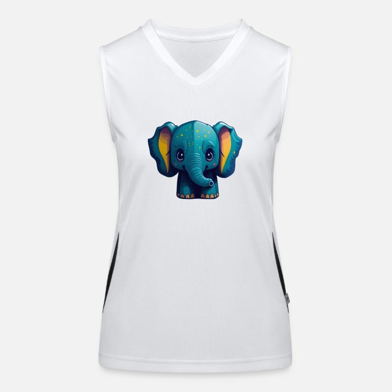 Cute Elephant Women's Functional Contrast Tank Top
