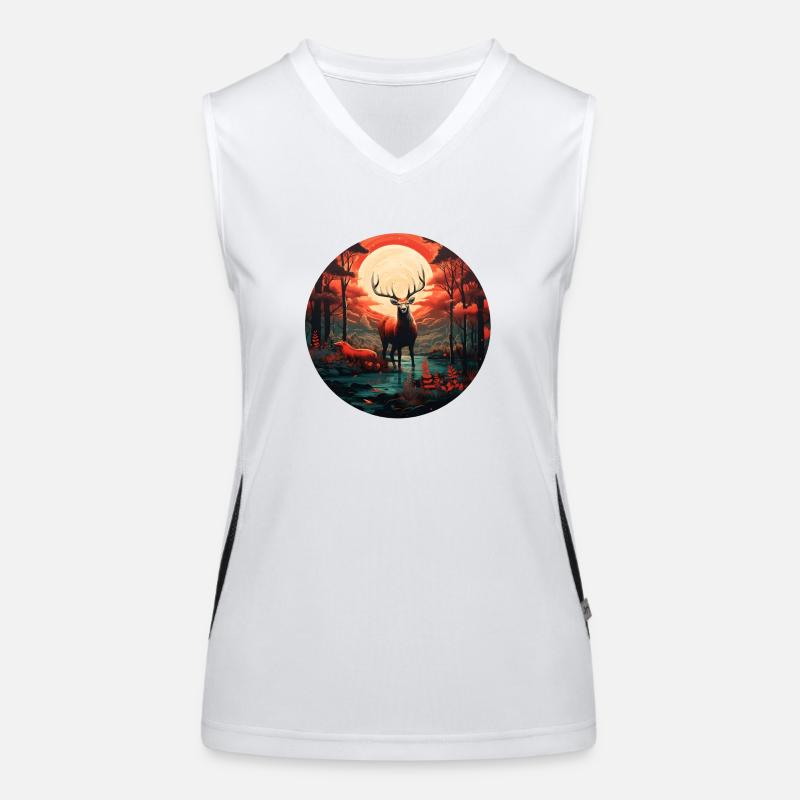 Mystischer Hirsch Funktionelles Kontrast-Tank Top für Frauen