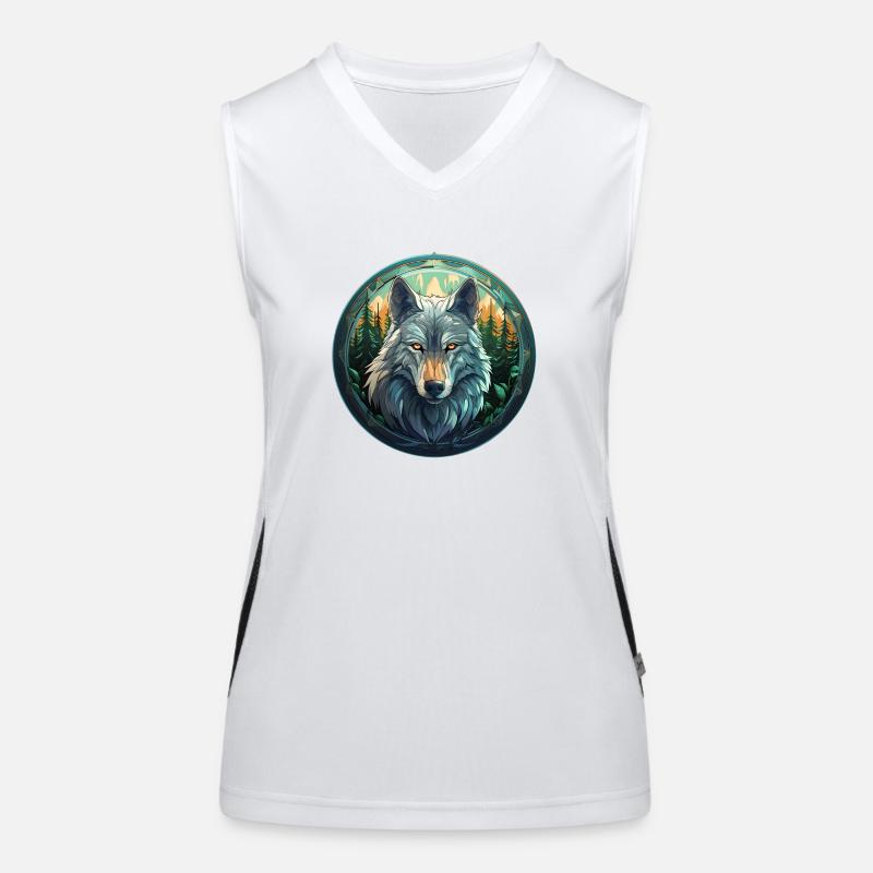 Wolfs-Emblem Funktionelles Kontrast-Tank Top für Frauen