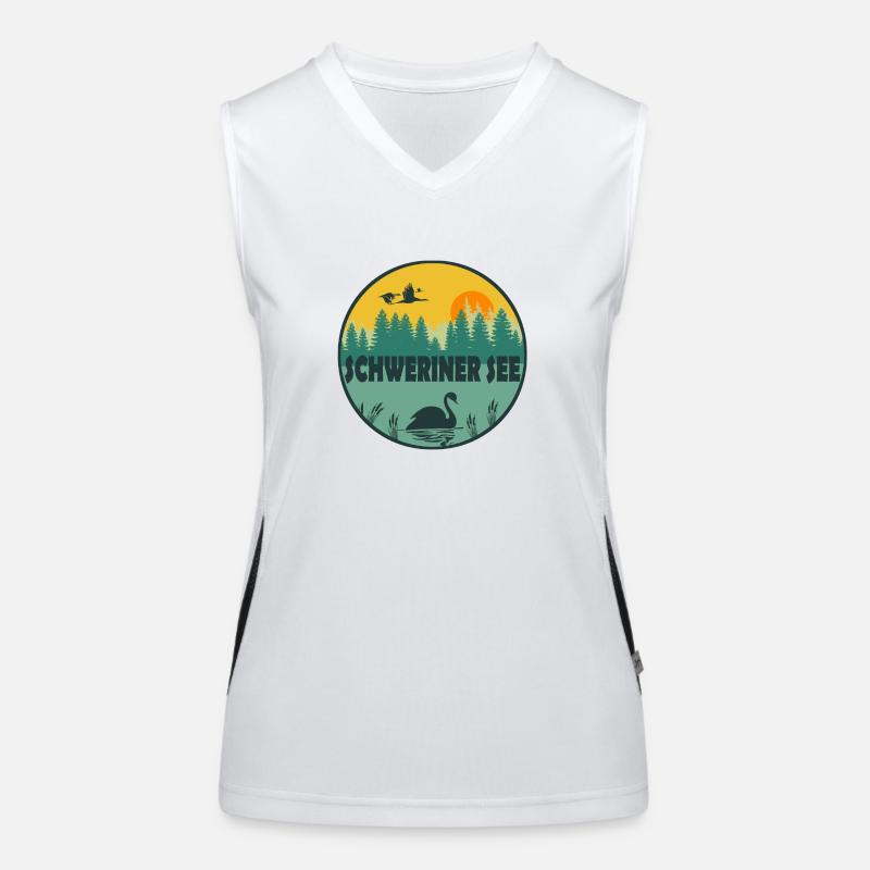 Schweriner See Funktionelles Kontrast-Tank Top für Frauen
