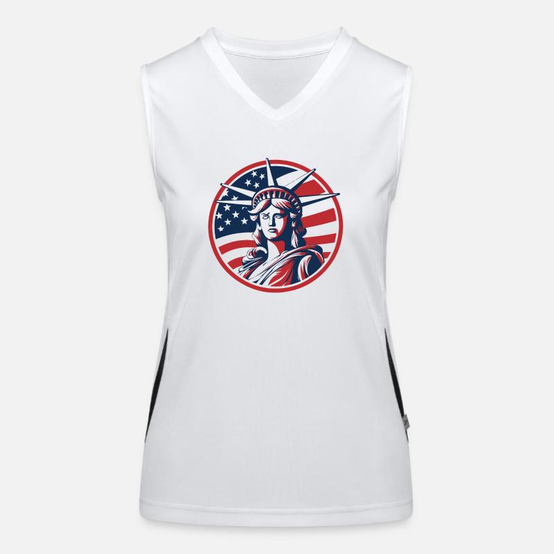 Illustration der Freiheitsstatue Funktionelles Kontrast-Tank Top für Frauen