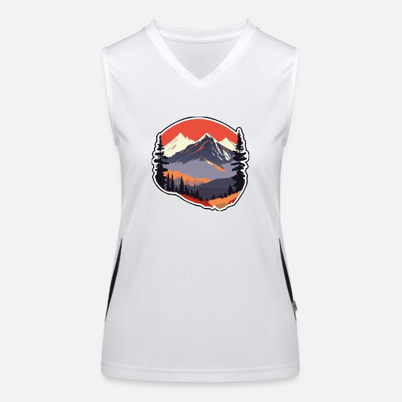 Mountains Funktionelles Kontrast-Tank Top für Frauen