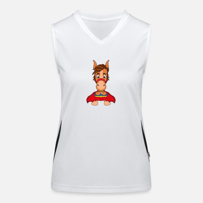 PFERD - PONY - SUPERHELD - TIER - KINDER - BABYS Funktionelles Kontrast-Tank Top für Frauen