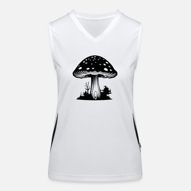 Champignon Cueilleur de champignons Champignons Champignons Débardeur respirant contrasté Femme