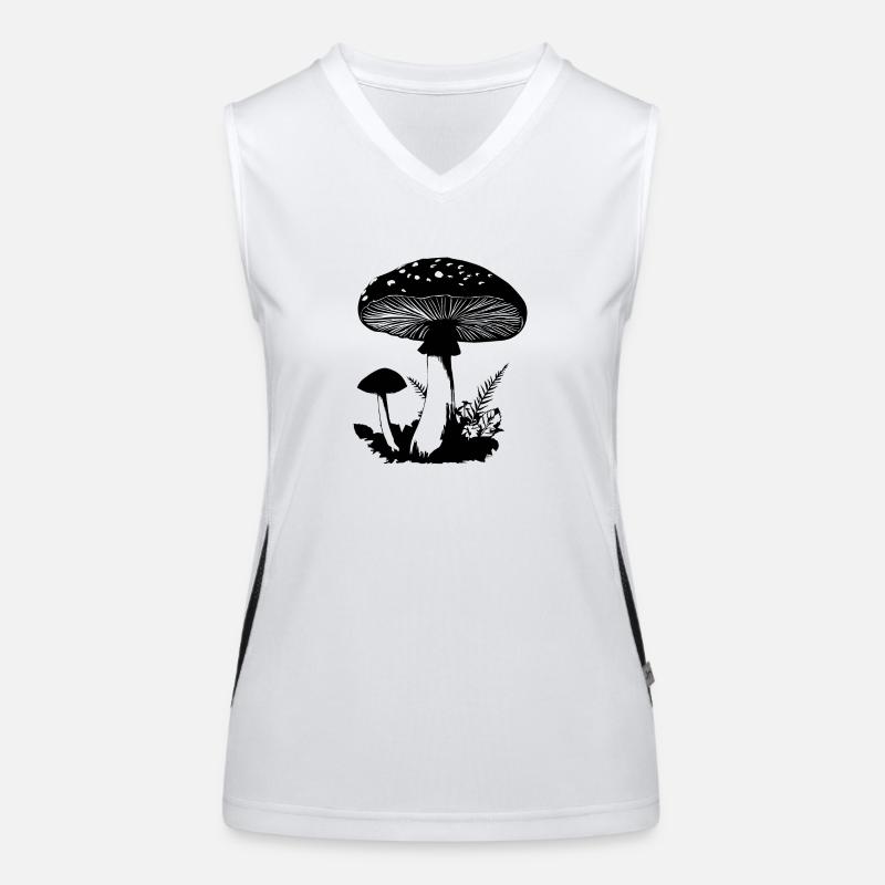 Champignon Cueilleur de champignons Champignons Champignons Débardeur respirant contrasté Femme