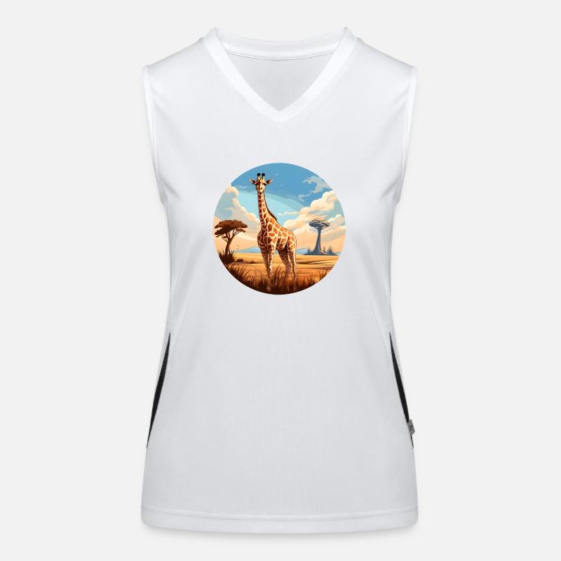 Giraffe - Women's Functional Contrast Tank Top - white/black