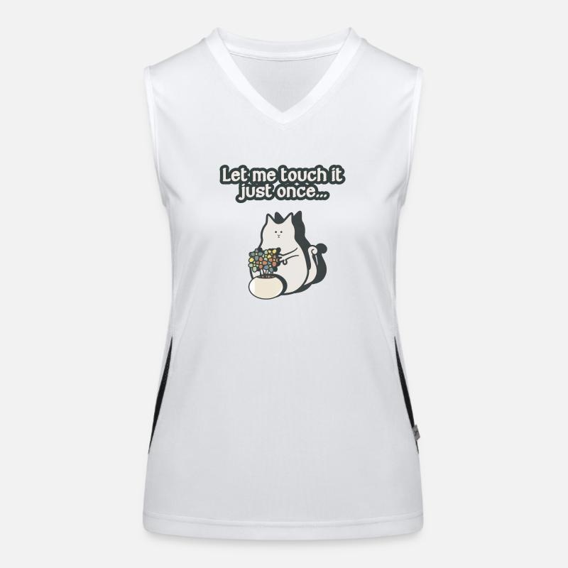 Neugierige, verrückte Katze Funktionelles Kontrast-Tank Top für Frauen