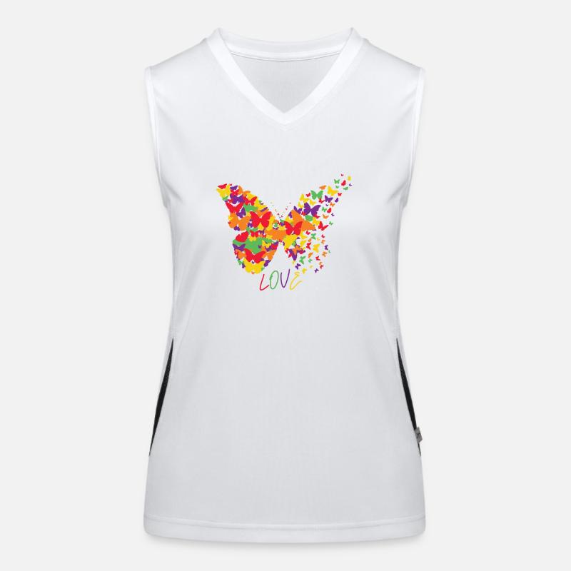 Schmetterling Liebe Funktionelles Kontrast-Tank Top für Frauen