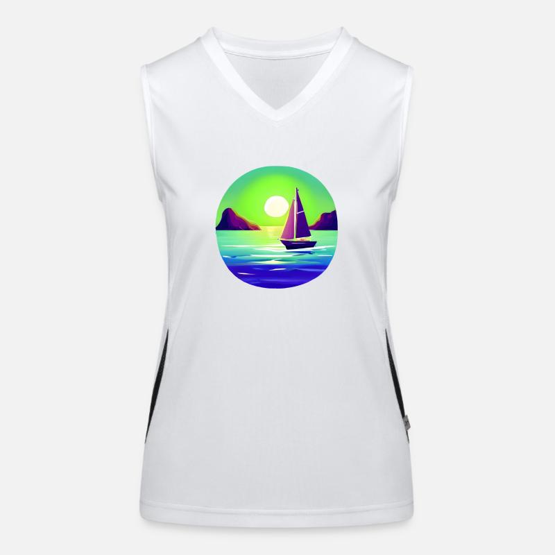 Sailing Sailboat Sailing Sailing Sailing Ship Women's Functional Contrast Tank Top