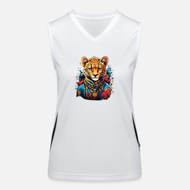 Beau guépard Débardeur respirant contrasté Femme