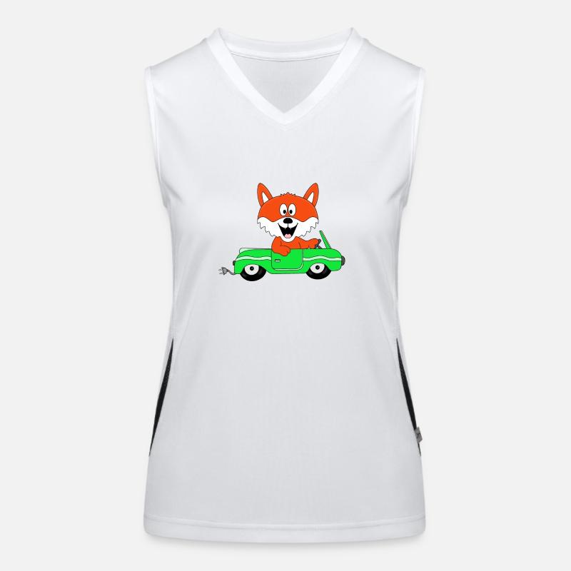 FUCHS - E-AUTO Funktionelles Kontrast-Tank Top für Frauen