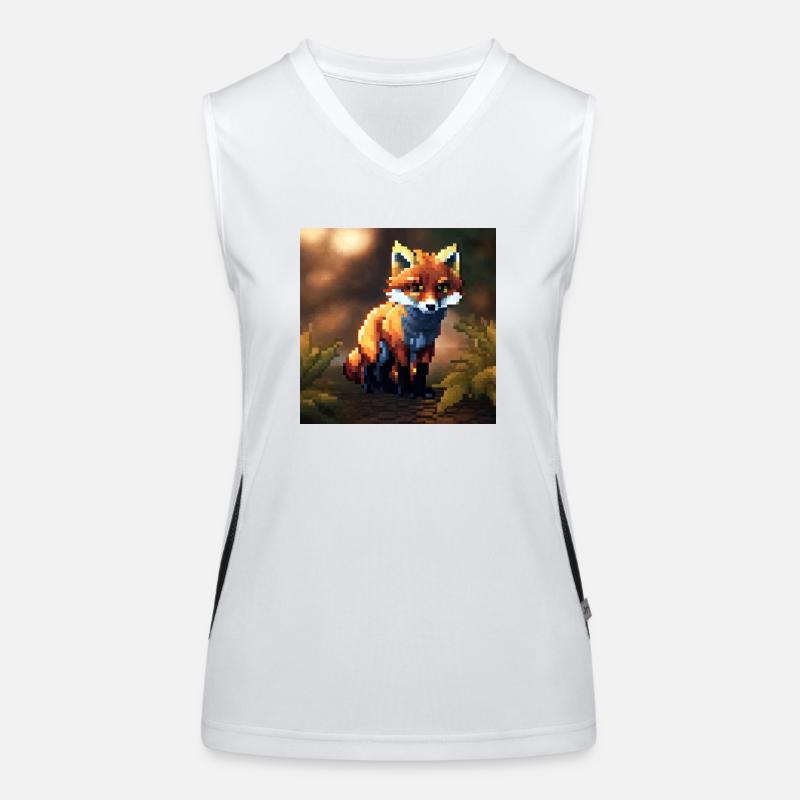 Fox pixel art Women's Functional Contrast Tank Top