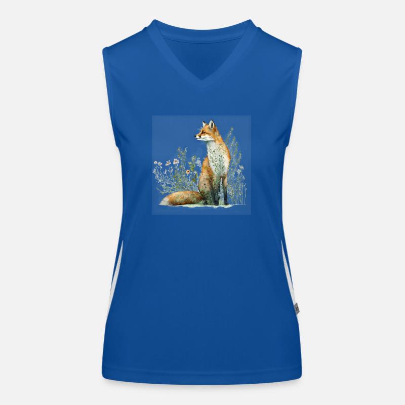 Fuchs in der Wiese Funktionelles Kontrast-Tank Top für Frauen