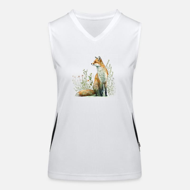 Fuchs in der Wiese Funktionelles Kontrast-Tank Top für Frauen