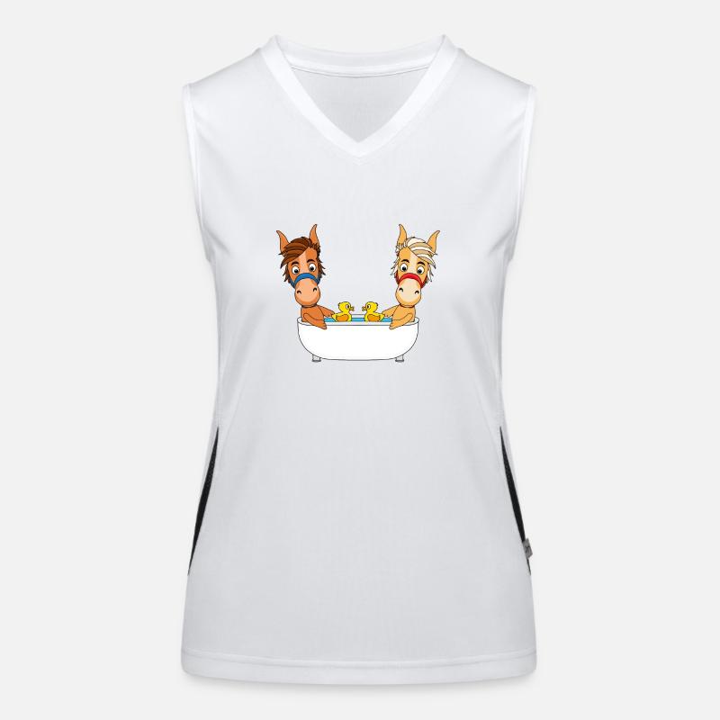PFERDE - PFERD - PONY Funktionelles Kontrast-Tank Top für Frauen