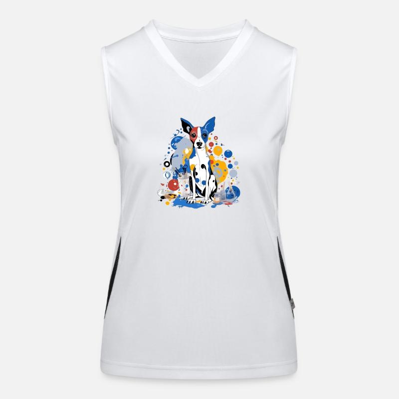 Lojou the painter dog Women's Functional Contrast Tank Top
