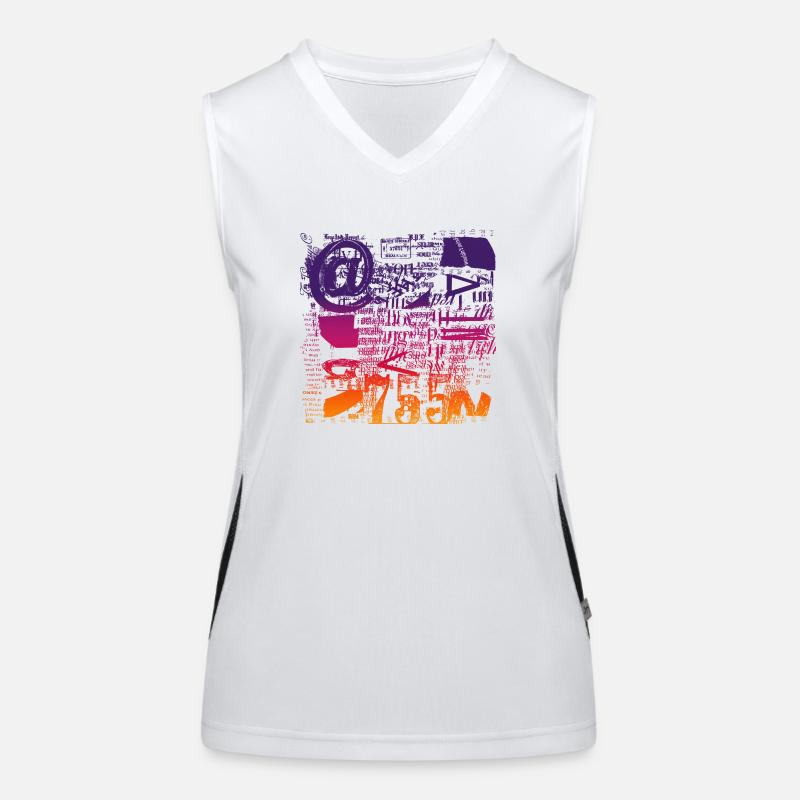 Newspaper Clips Scrapbook Magazines Alphabet Code Women's Functional Contrast Tank Top