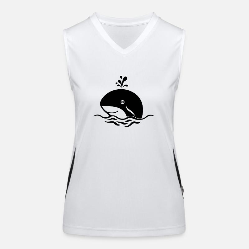 Baleine Poisson de mer Débardeur respirant contrasté Femme