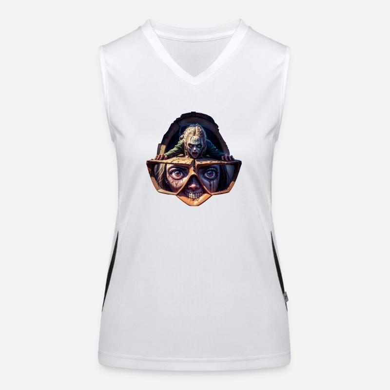 Geekhead-Zombie Funktionelles Kontrast-Tank Top für Frauen
