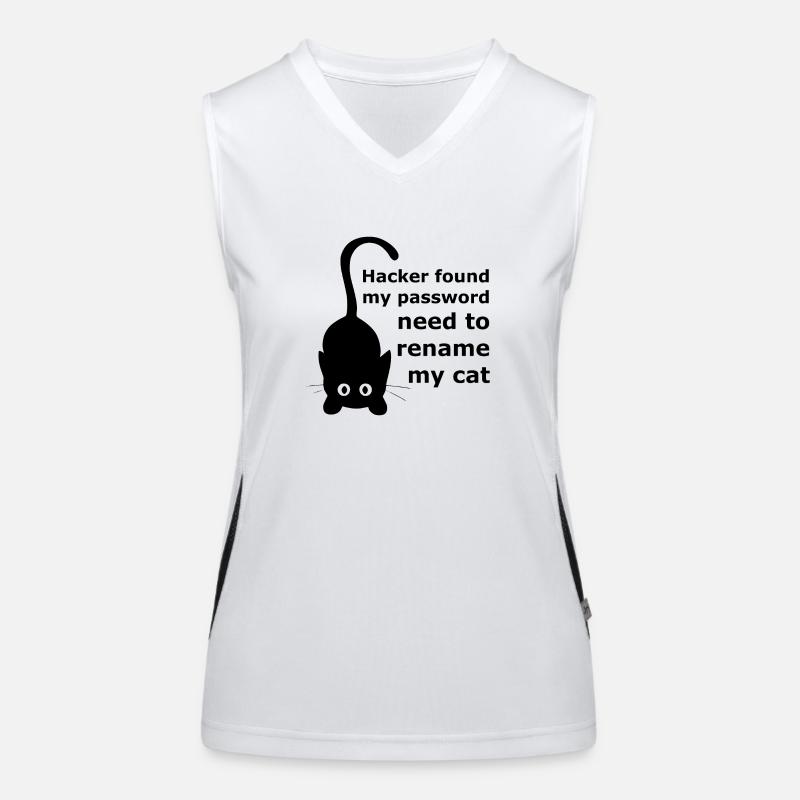 Hacker found my password, need to rename my cat. Débardeur respirant contrasté Femme
