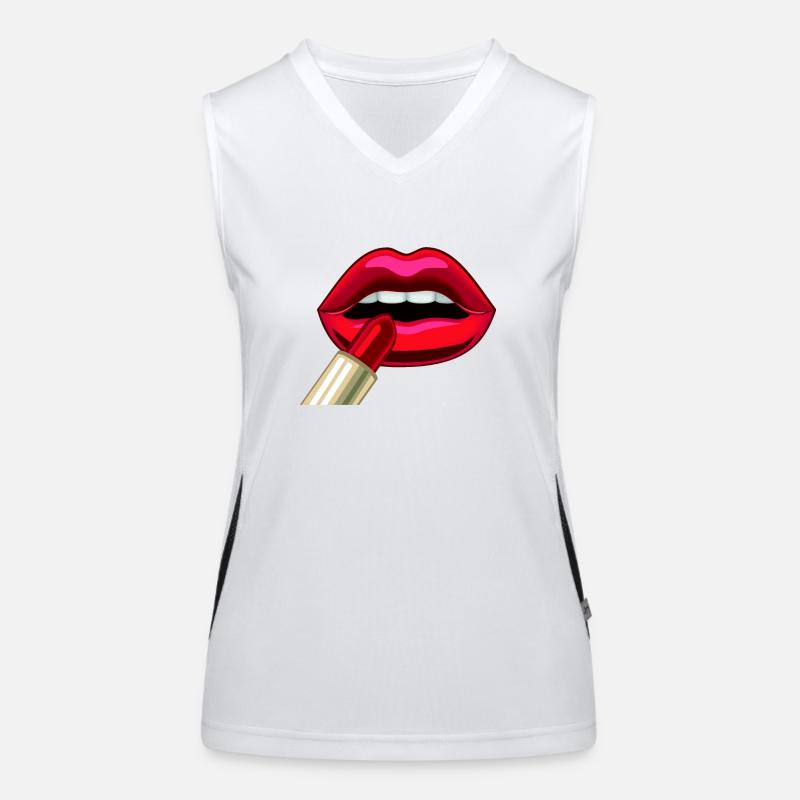 Valeewear - Sensual lips Women's Functional Contrast Tank Top