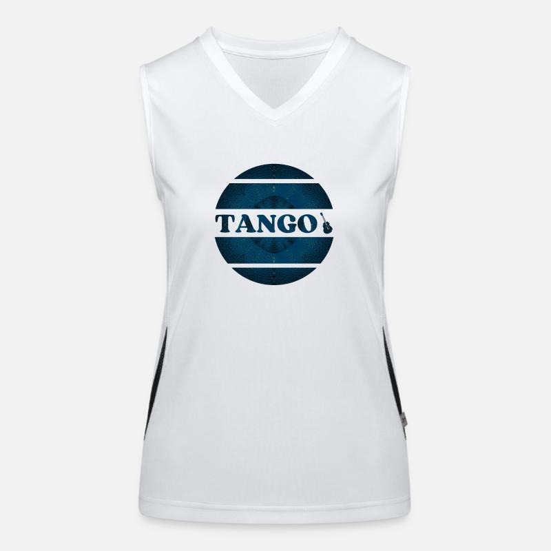 Blue tango design for tango dancers - Women's Functional Contrast Tank Top - white/black