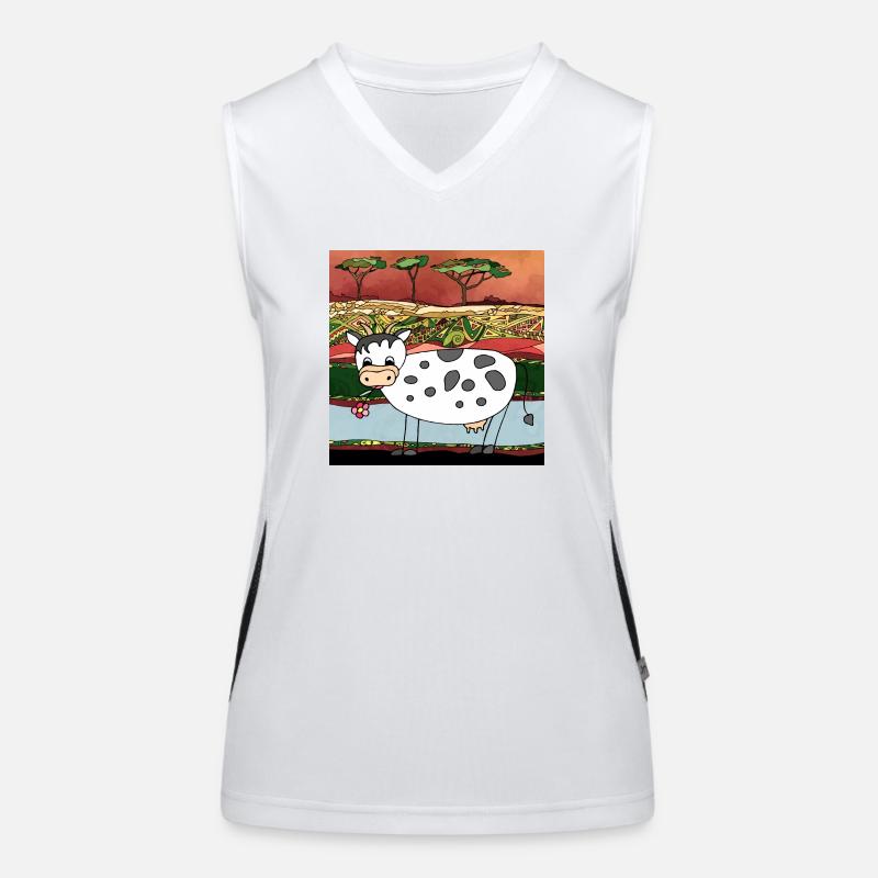 Kuh Funktionelles Kontrast-Tank Top für Frauen