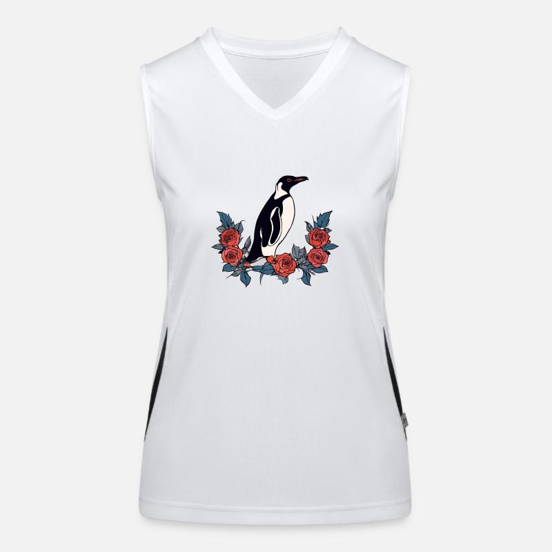 Pinguin Funktionelles Kontrast-Tank Top für Frauen