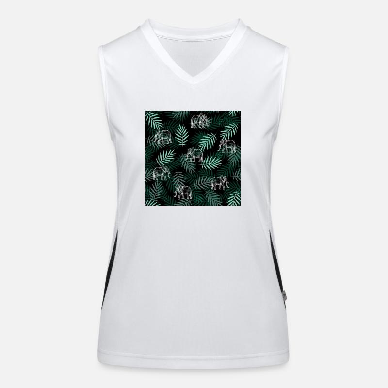 Elefanten-Muster Elephant Pattern Women's Functional Contrast Tank Top