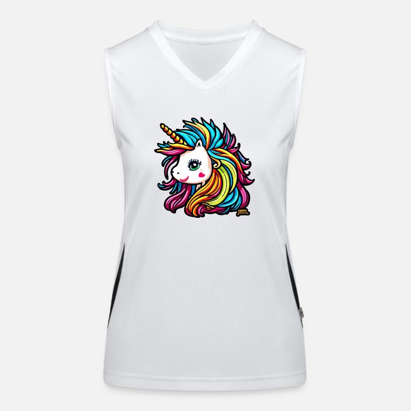 Regenbogen Mähne Einhorn - 5000 - DIGITAL Funktionelles Kontrast-Tank Top für Frauen