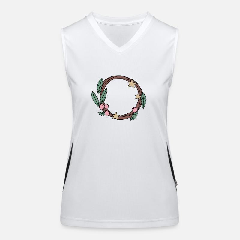Weihnachtskranz Funktionelles Kontrast-Tank Top für Frauen