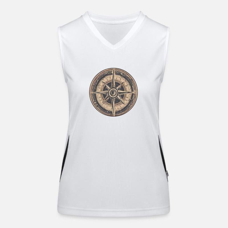 Compass / Cardinal Direction / Travel / Survival Women's Functional Contrast Tank Top