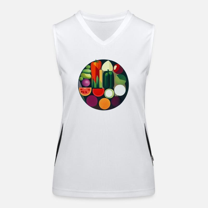 Artistic vegetables composition plant based power Women's Functional Contrast Tank Top
