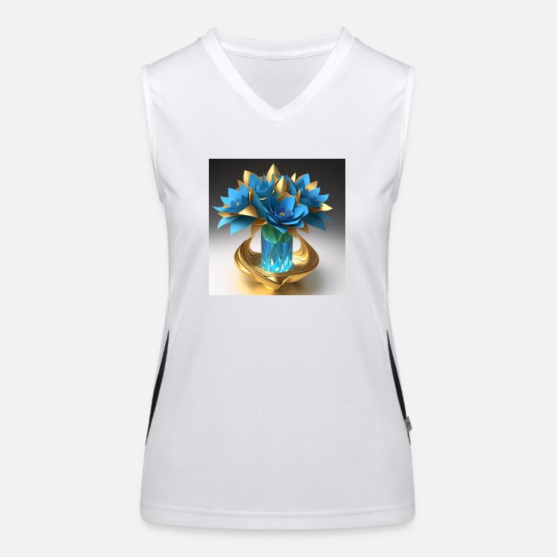 Blumen in einer Kristallvase Funktionelles Kontrast-Tank Top für Frauen