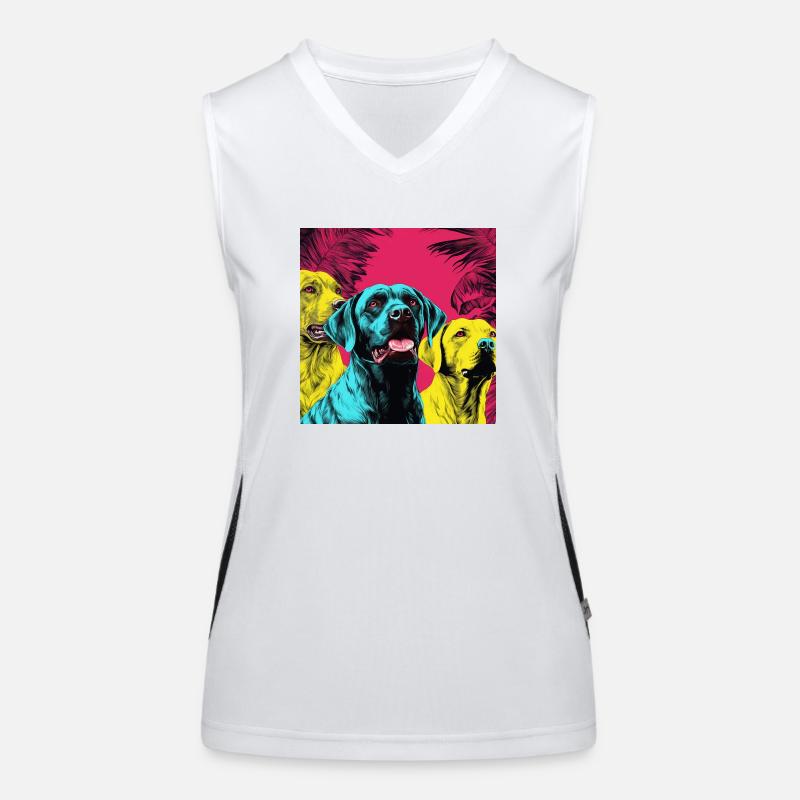 Chiens style néon Débardeur respirant contrasté Femme