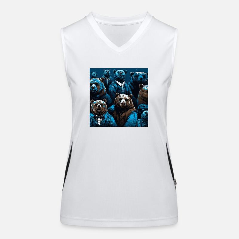 Pattern d'ours style néon fluo Débardeur respirant contrasté Femme