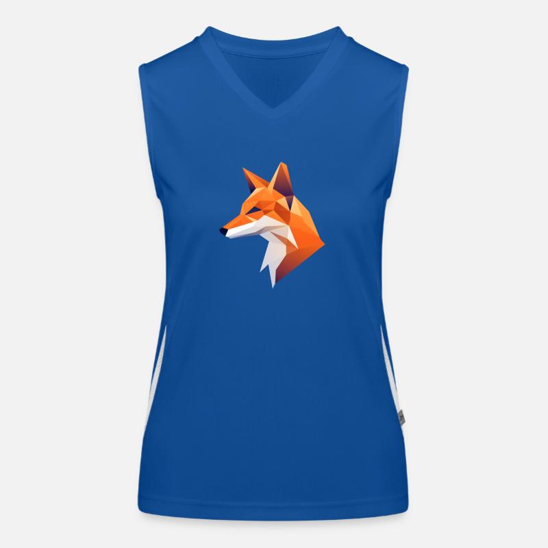 Fuchs Kopf Low Poly Logo Design Funktionelles Kontrast-Tank Top für Frauen
