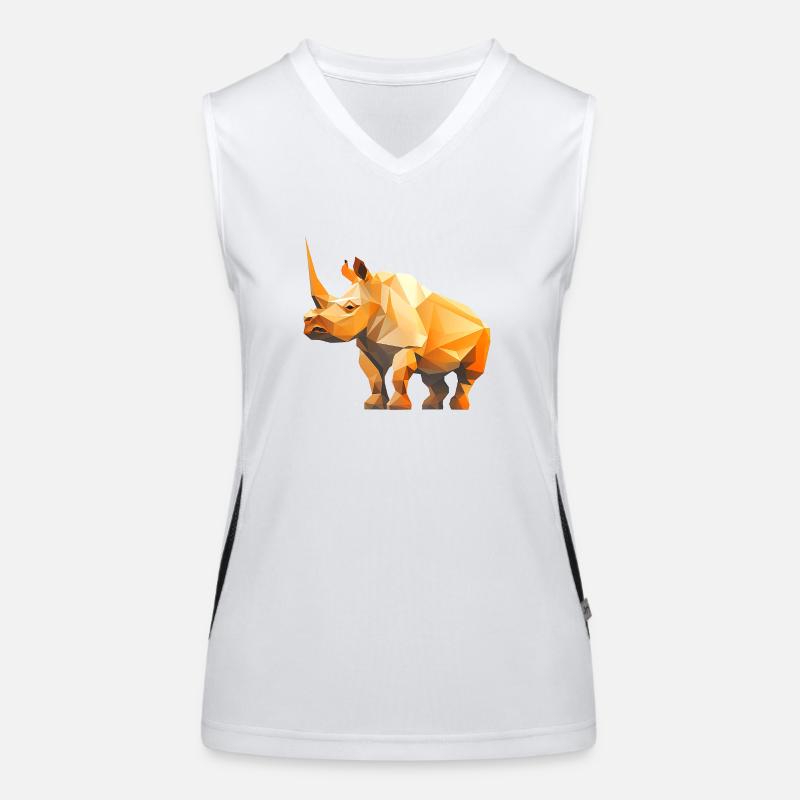 Conception du logo Rhino Low Poly Débardeur respirant contrasté Femme