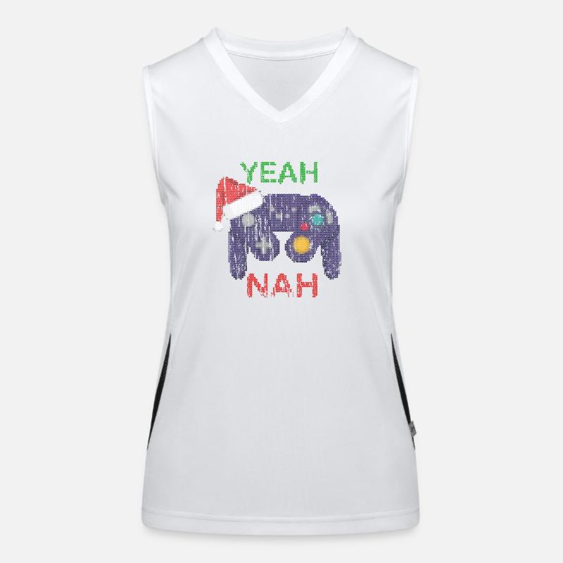 Ja nein Ugly Christmas Gaming Funktionelles Kontrast-Tank Top für Frauen