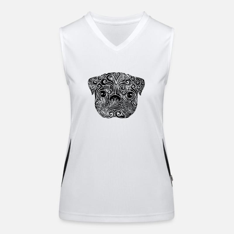 Swirly Mops (s/w) Funktionelles Kontrast-Tank Top für Frauen