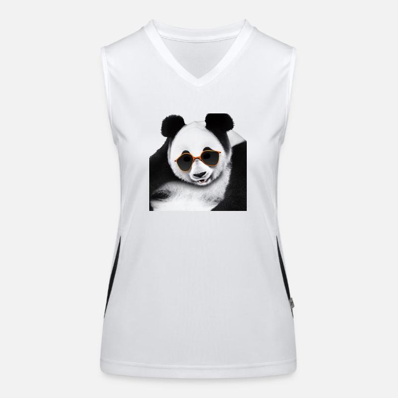 Panda hanging Funktionelles Kontrast-Tank Top für Frauen