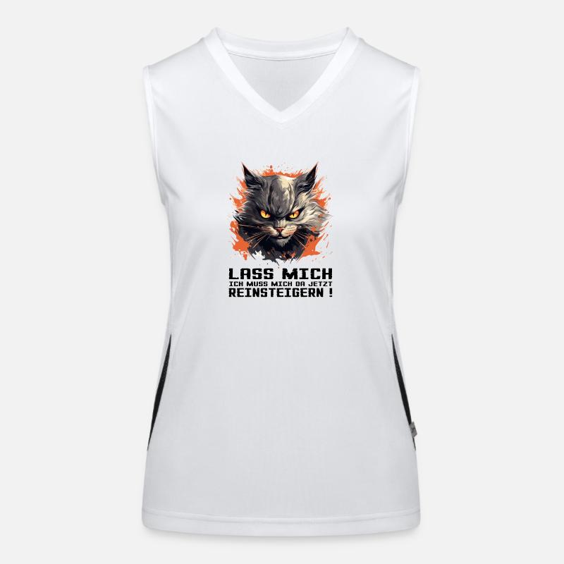 Katze mit Bösem Blick - Lass mich da reinsteigern Funktionelles Kontrast-Tank Top für Frauen
