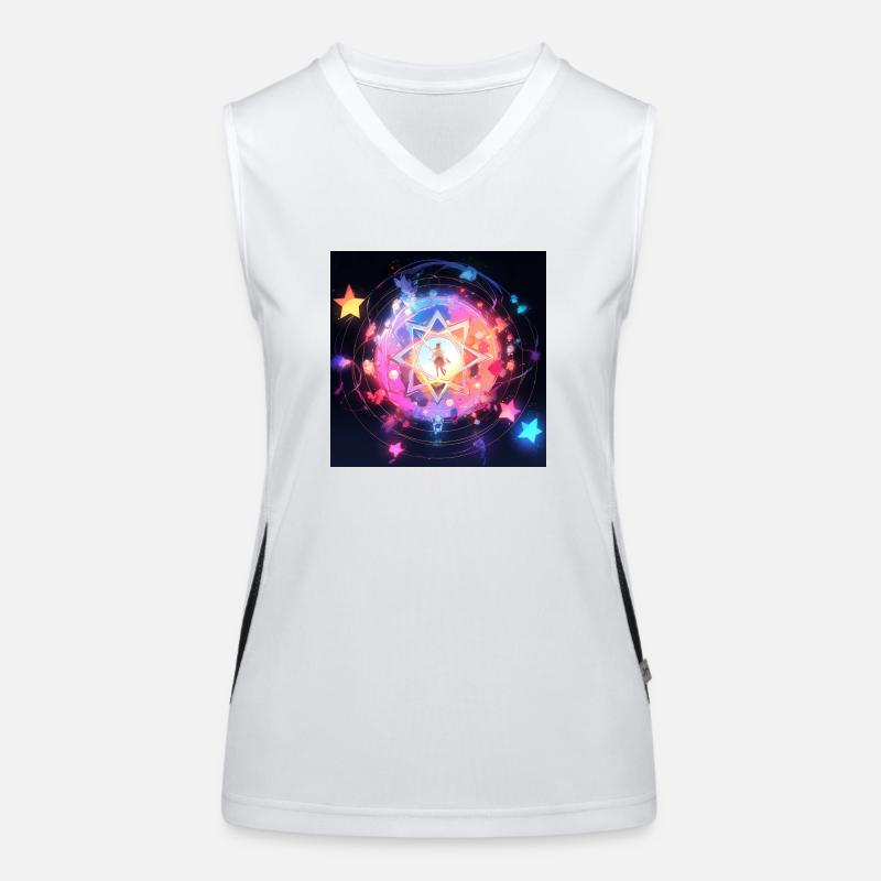 Die bunte Sternenkonstellation Funktionelles Kontrast-Tank Top für Frauen