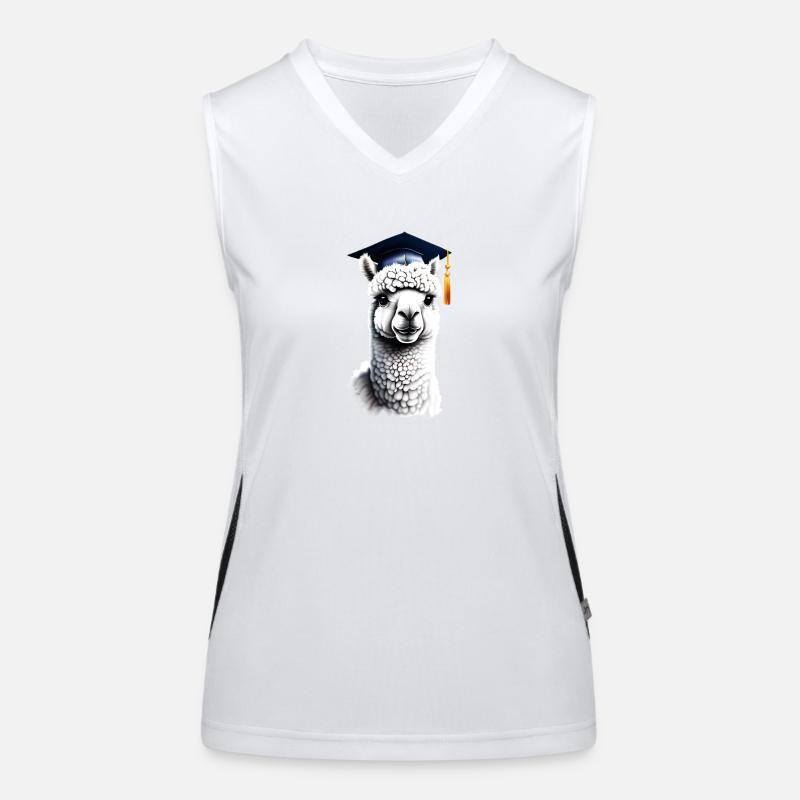 Bachelor Schulabschluss Alpaka Studium Absolvent Funktionelles Kontrast-Tank Top für Frauen