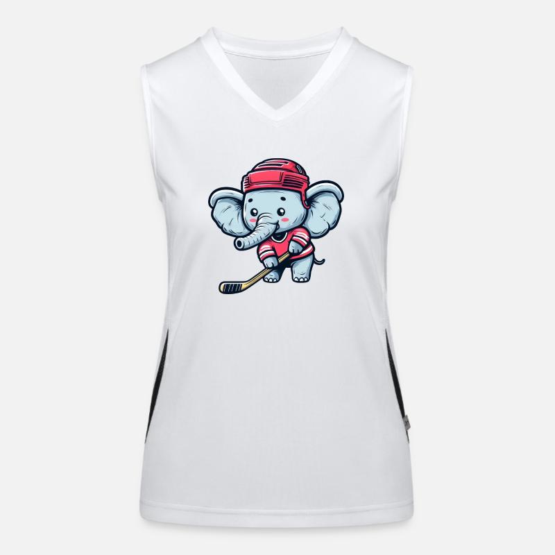 Bär Silhouette eines Eisbärkopfes Funktionelles Kontrast-Tank Top für Frauen