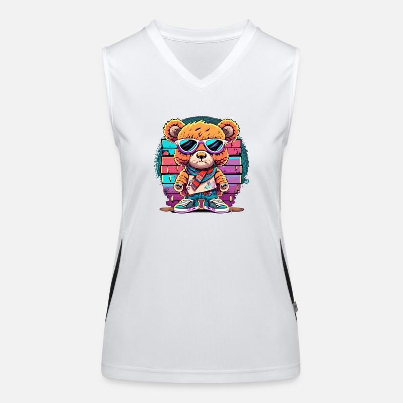 Grafitti teddy bear Funktionelles Kontrast-Tank Top für Frauen