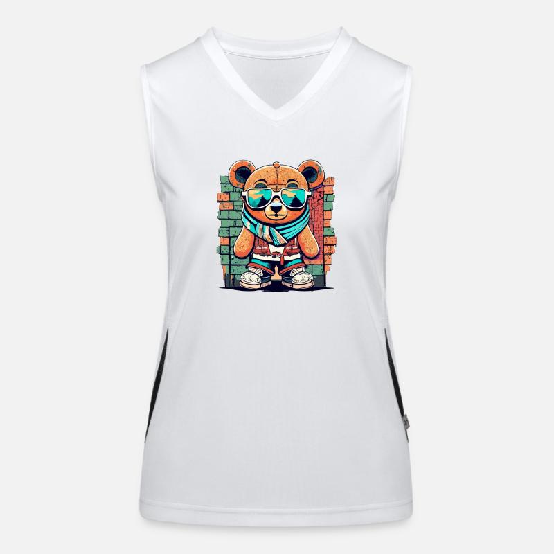 Grafitti teddy bear Funktionelles Kontrast-Tank Top für Frauen